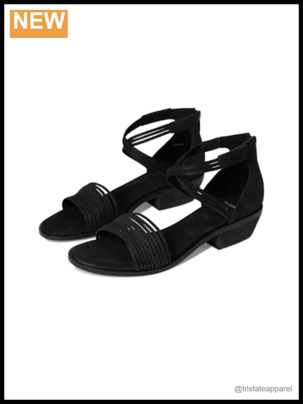 Leather Heeled Sandal Block Heel Open Toe Zip Adjustable Ankle Strap